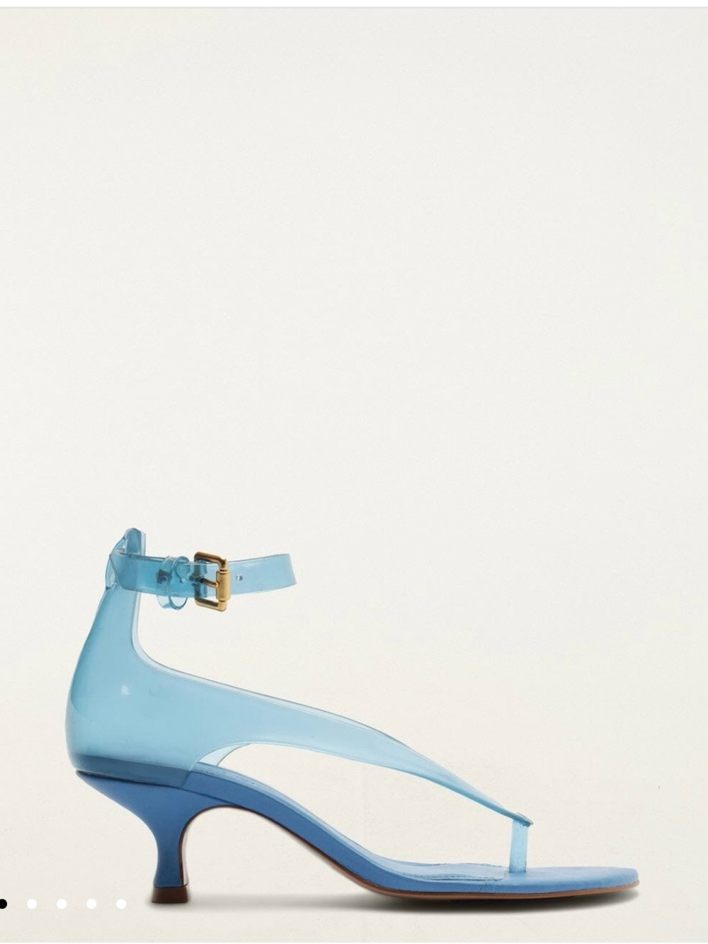 FARM Rio Sky-Blue Translucent Ankle-Strap Kitten Sandals - Picture 2 of 3